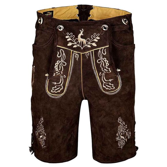 TRACHTEN Otto München Men’s Lederhosen Traditional German Dark Lederhosen Size44 - Picture 1 of 4